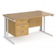 Maestro Cable Managed Desk with Three Drawer Pedestal